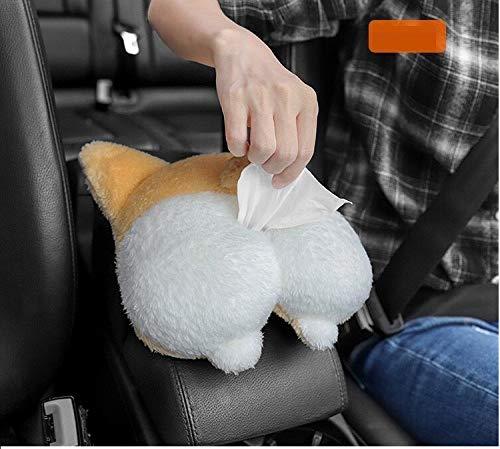 Tissue Box Cover Soft Adorable Corgi Butt Shaped Creative Storage Bag Hanging Pouch Tissue Box Wrapper For Car Home - Zambeel