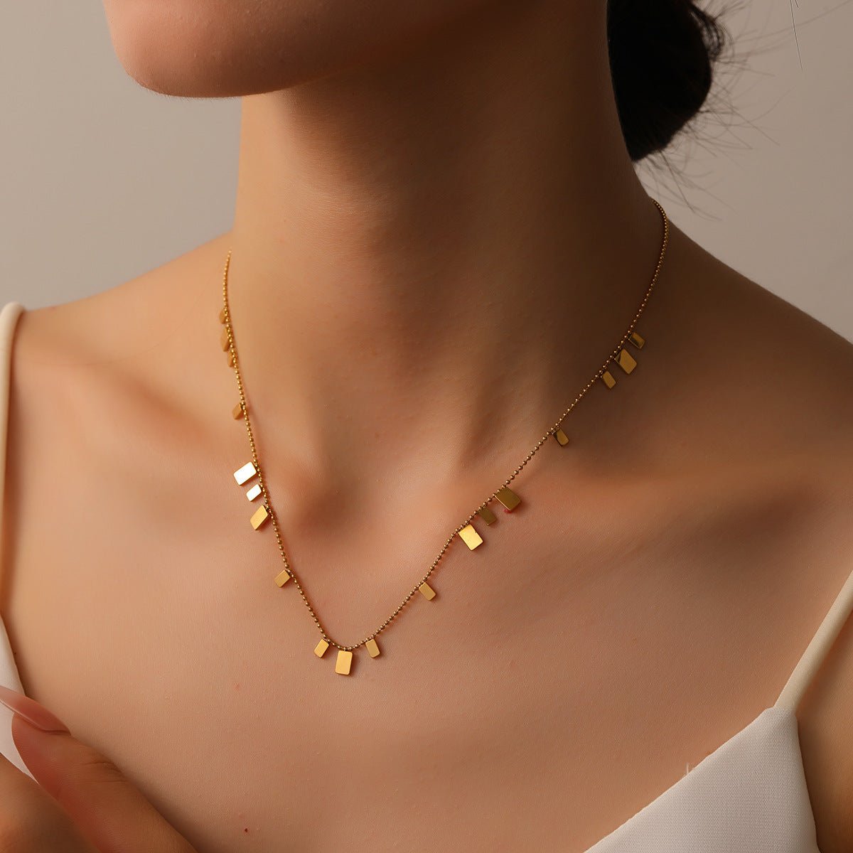 Titanium Steel Quadrilateral Necklace For Women Special - interest Design - Zambeel