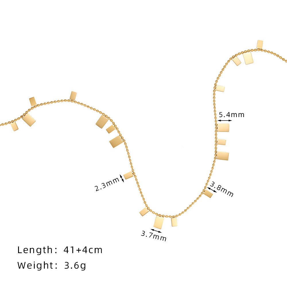 Titanium Steel Quadrilateral Necklace For Women Special - interest Design - Zambeel