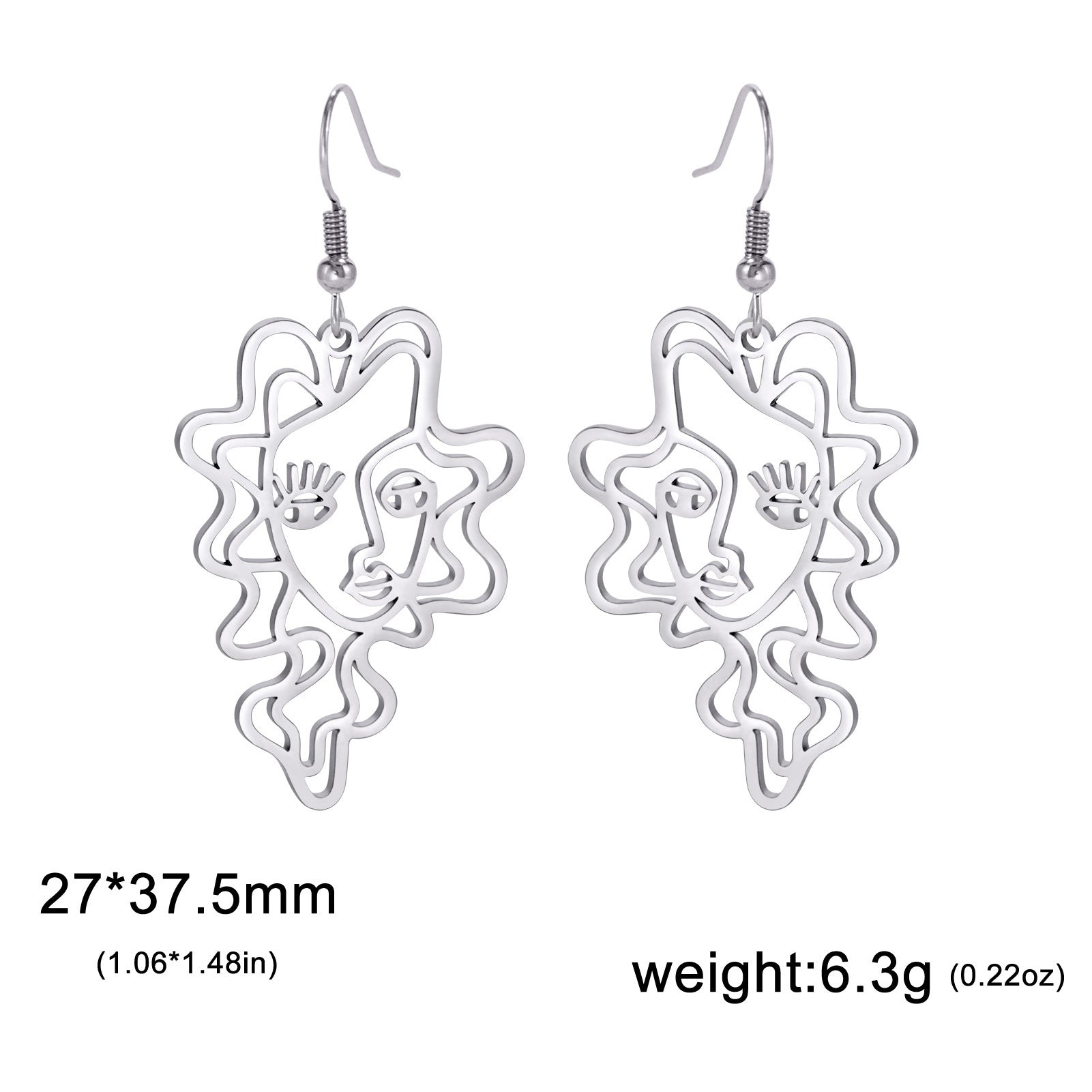 Titanium Steel Retro Ethnic Style Wave Girl Earrings - Zambeel