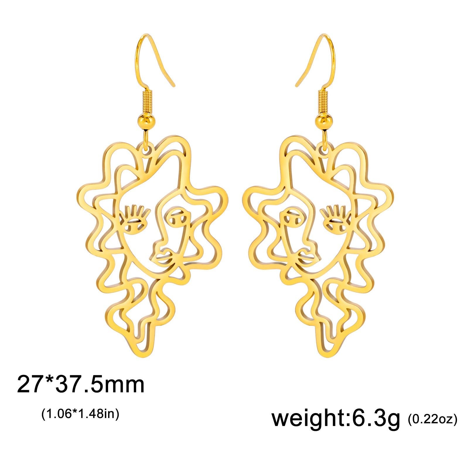 Titanium Steel Retro Ethnic Style Wave Girl Earrings - Zambeel