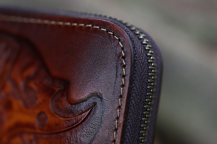 Top Layer Cowhide Men's Wallet Vintage Clutch - Zambeel