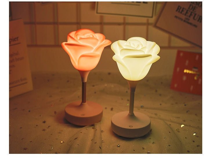 Touch Rose Usb Night Light Creative Bedroom Silicone - Zambeel