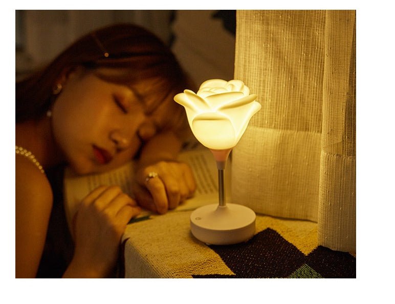 Touch Rose Usb Night Light Creative Bedroom Silicone - Zambeel