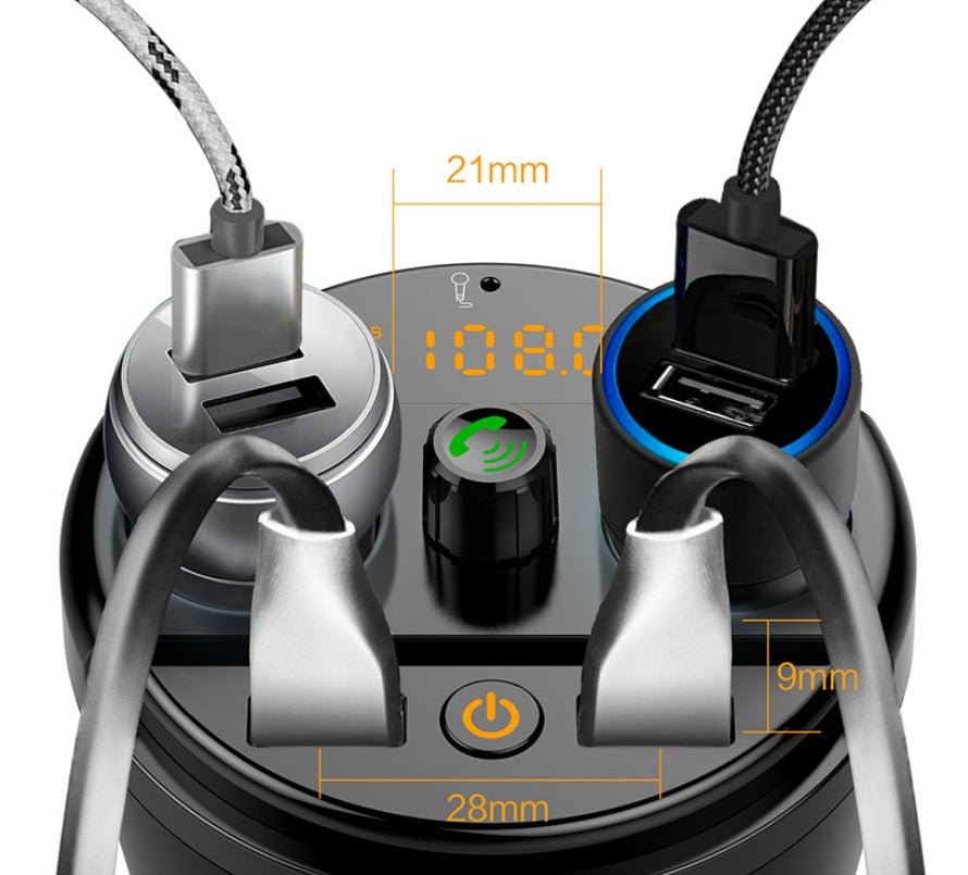 Transmitter Bluetooth Car Music MP3 Player Free Hands Cup Holder - Zambeel