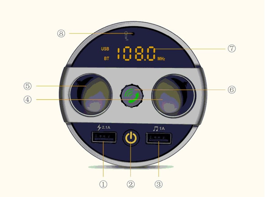 Transmitter Bluetooth Car Music MP3 Player Free Hands Cup Holder - Zambeel