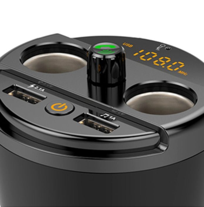 Transmitter Bluetooth Car Music MP3 Player Free Hands Cup Holder - Zambeel