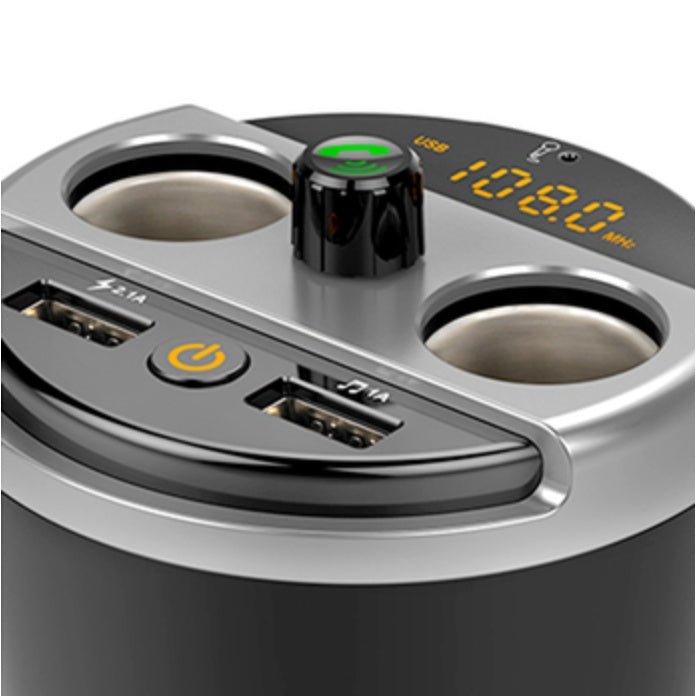 Transmitter Bluetooth Car Music MP3 Player Free Hands Cup Holder - Zambeel