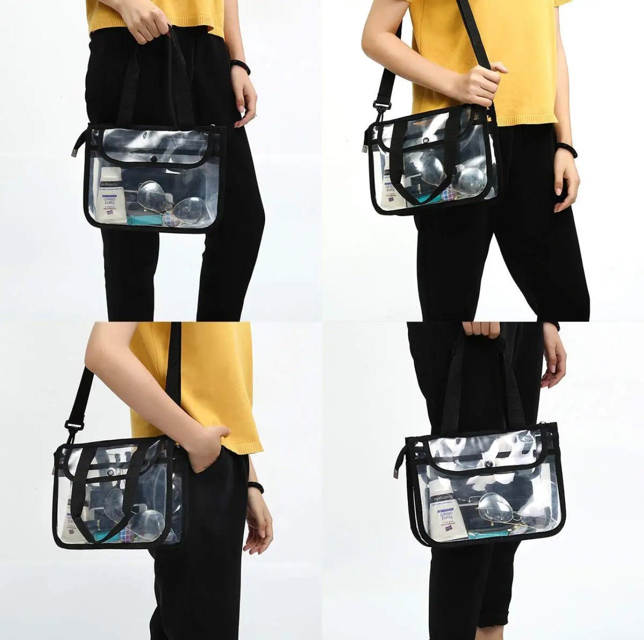 Transparent Cosmetic Storage Bag with Shoulder Strap - Zambeel