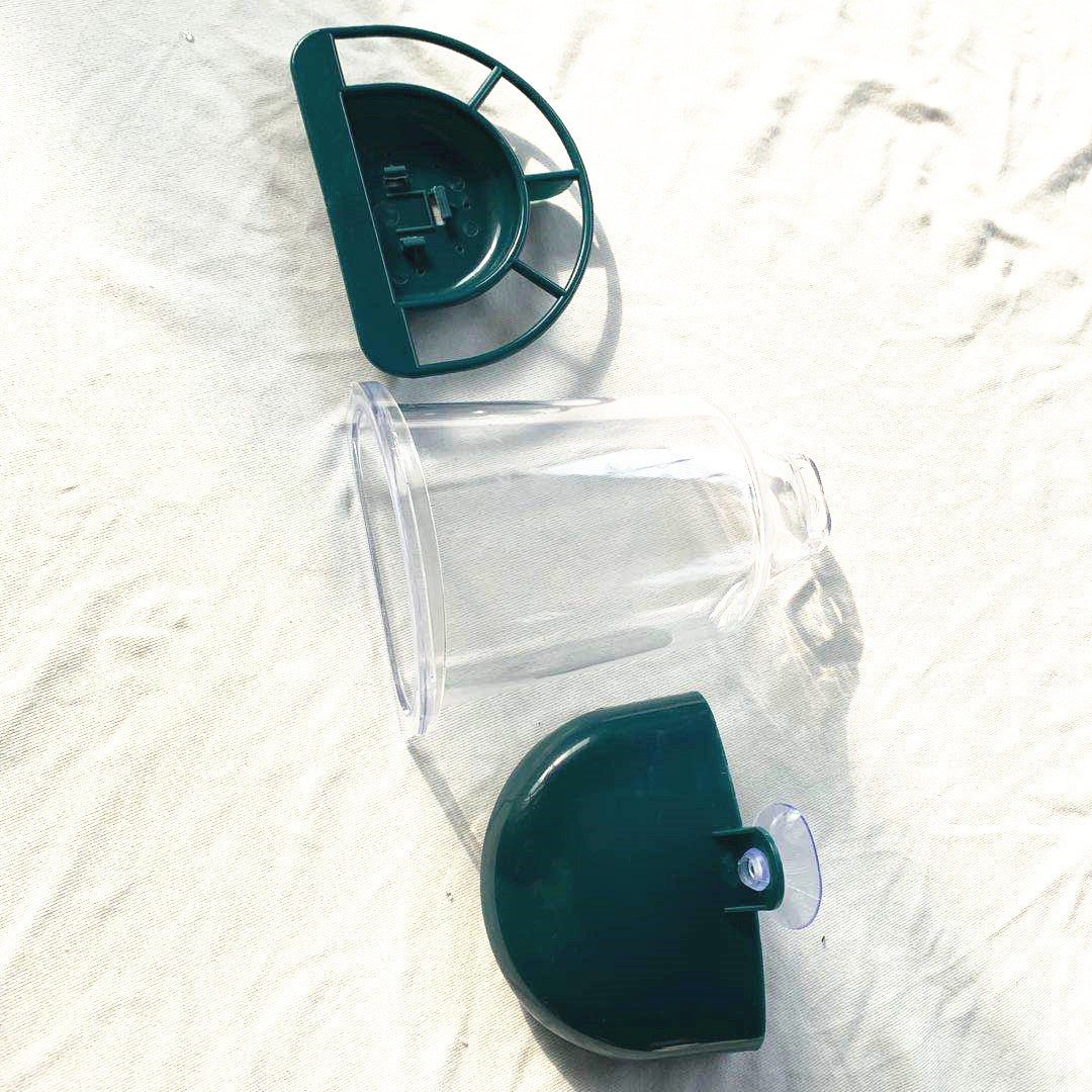 Transparent Plastic Suspension Type Automatic Bird Feeder With Cover - Zambeel