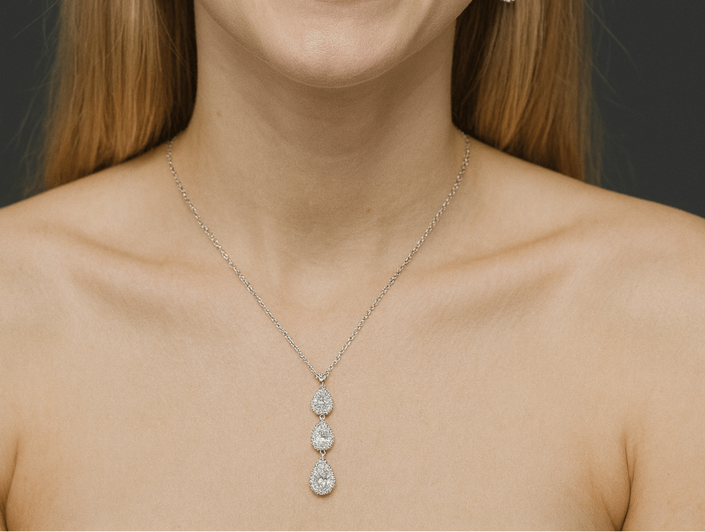 Triple Drop Teardrop Pendant Set - Zambeel