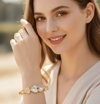 Twin Heart Radiance Bangle - Zambeel