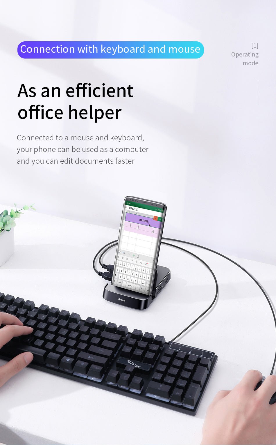 Type - C Mobile Phone Smart HUB Docking Station USB - C Charging Base HDMI Projection Converter Head - Zambeel