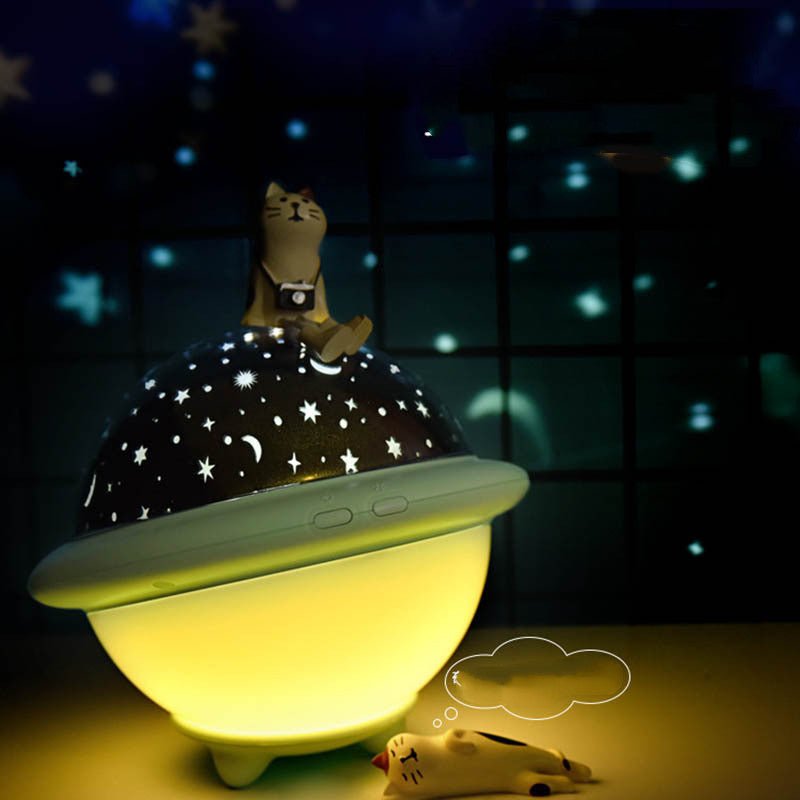 UFO Starry Sky Light Projection Light LED Night Light Creative Romance - Zambeel