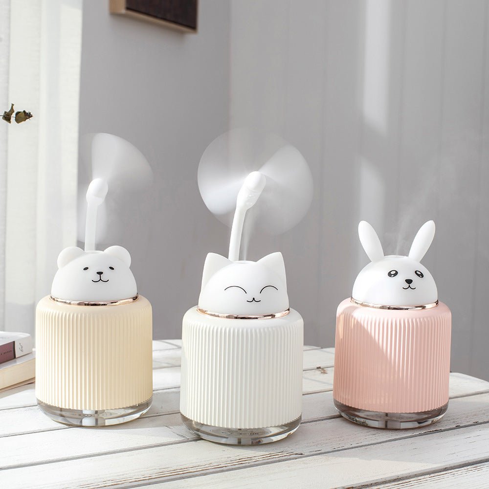 Ultrasonic Air Humidifier for Home Office Cartoon Rabbit 250ML USB Essential Oil Diffuser LED Light Lamp - Zambeel