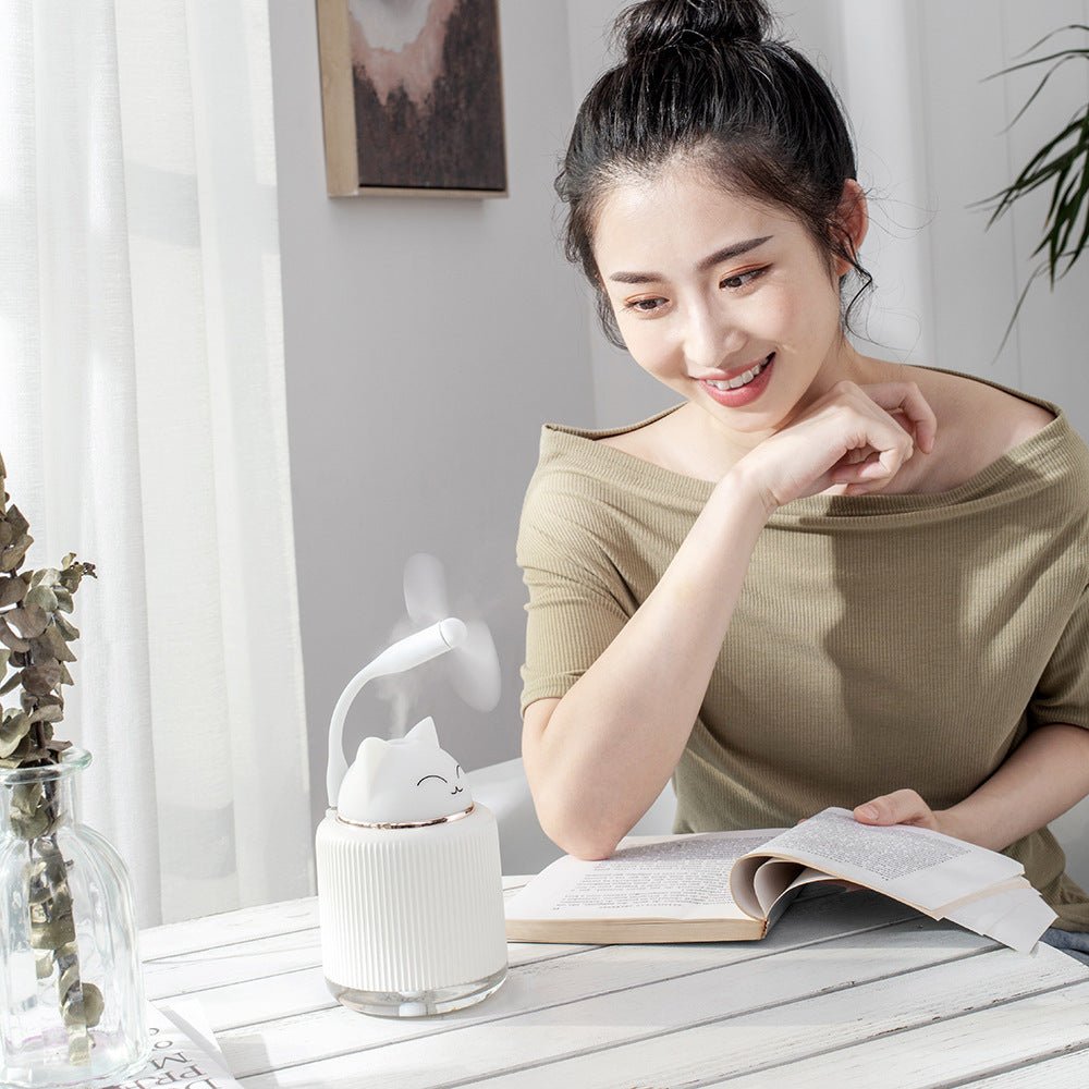 Ultrasonic Air Humidifier for Home Office Cartoon Rabbit 250ML USB Essential Oil Diffuser LED Light Lamp - Zambeel