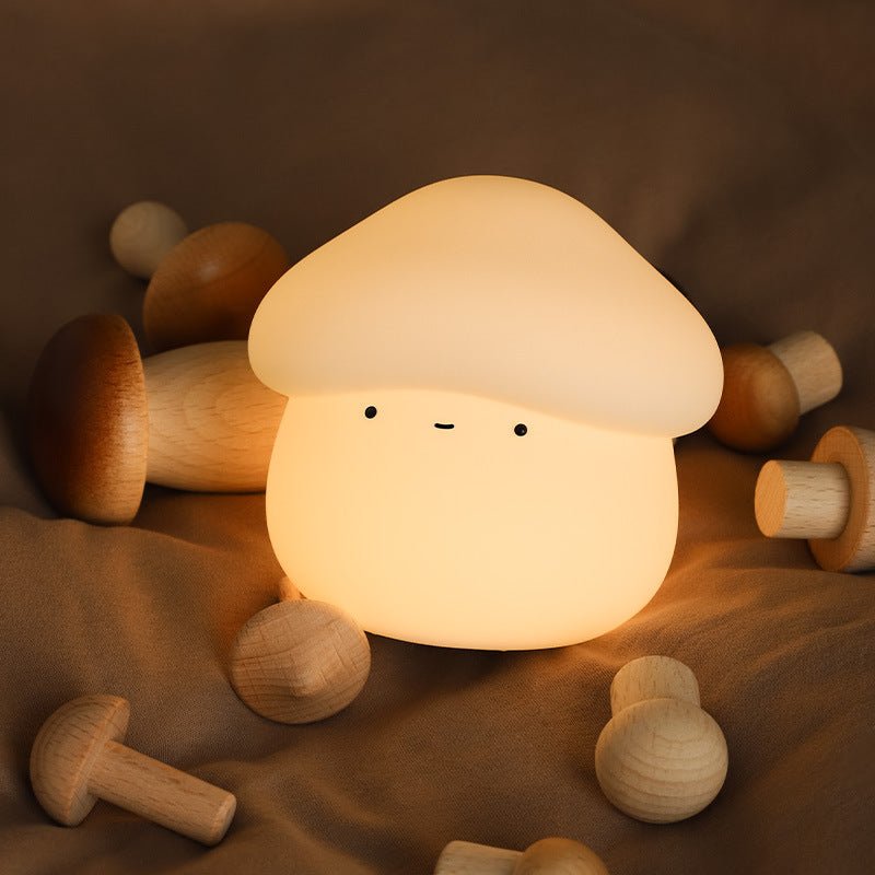 UNew Mushroom Small Night Lamp Cute Silicone Sleeping Timing Night Light Bedside Interesting Charging Ambience Light Room Decor Home Decor - Zambeel