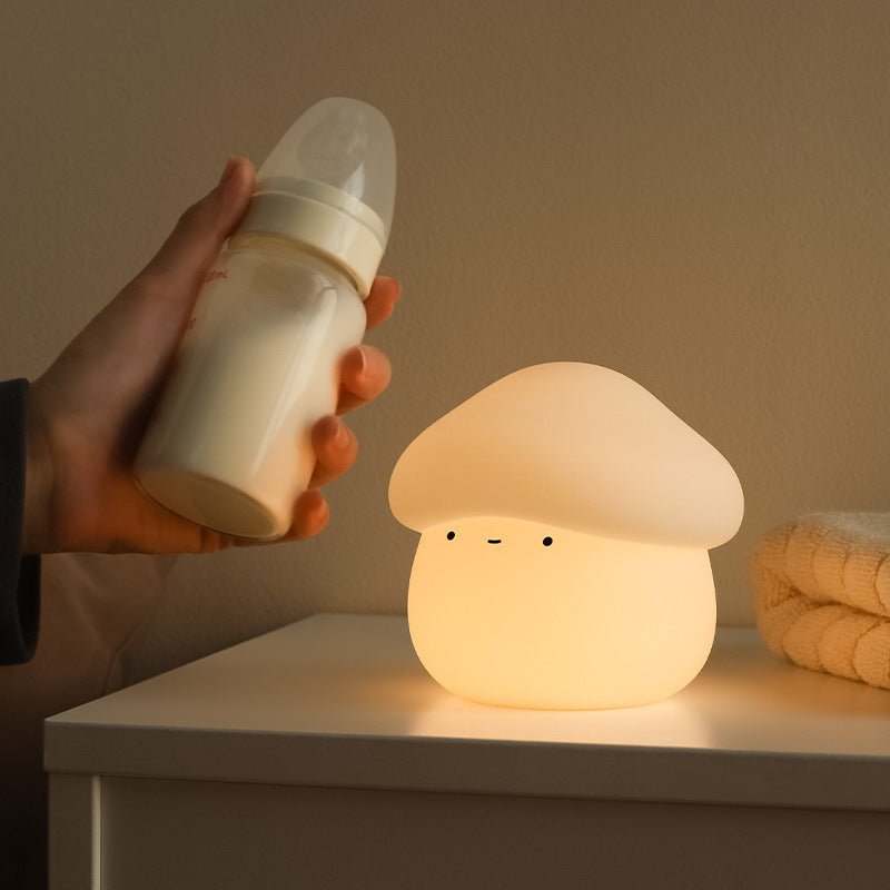 UNew Mushroom Small Night Lamp Cute Silicone Sleeping Timing Night Light Bedside Interesting Charging Ambience Light Room Decor Home Decor - Zambeel