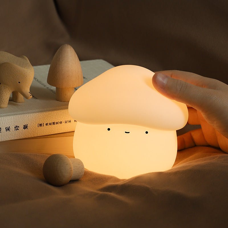 UNew Mushroom Small Night Lamp Cute Silicone Sleeping Timing Night Light Bedside Interesting Charging Ambience Light Room Decor Home Decor - Zambeel