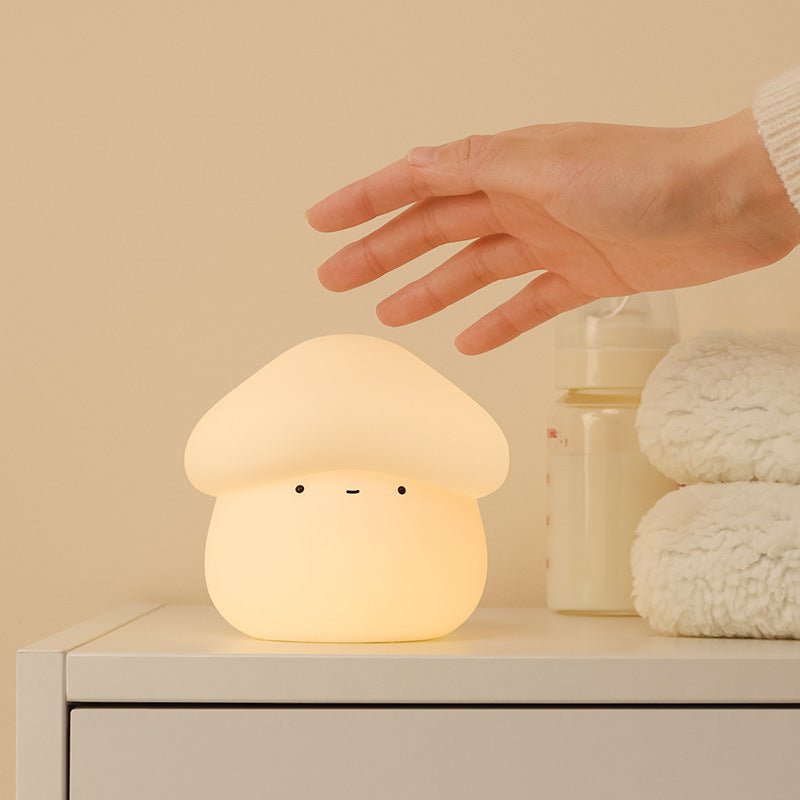 UNew Mushroom Small Night Lamp Cute Silicone Sleeping Timing Night Light Bedside Interesting Charging Ambience Light Room Decor Home Decor - Zambeel