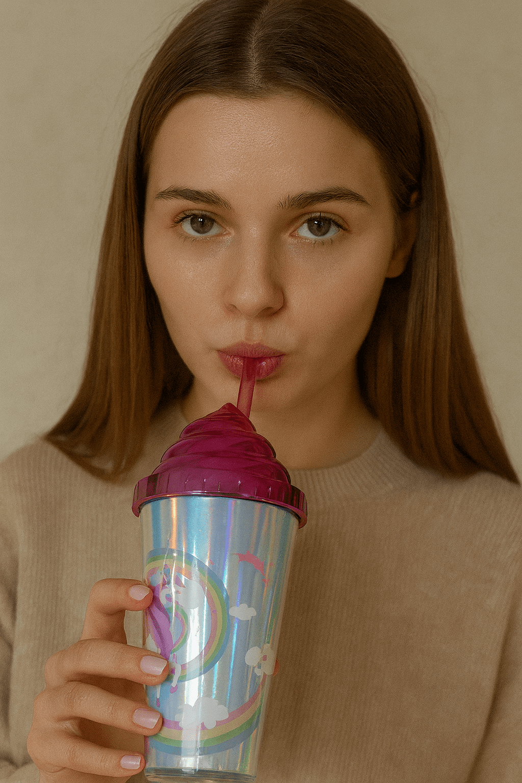 Unicorn Rainbow Cup with Straw - Zambeel