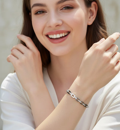 Chain-Link Crystal Bangle