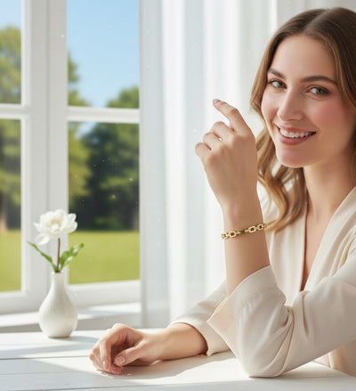 Chain-Link Crystal Bangle