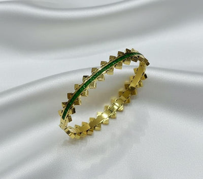 Emerald Edge Spike Bangle
