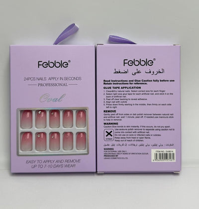 Febble - Blush Ombre Gem Oval Nails (Original)