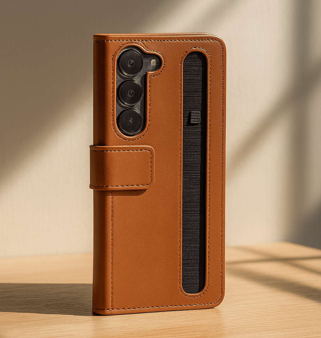 UrbanGrip Leather Folio Hand‑Strap Case - Zambeel