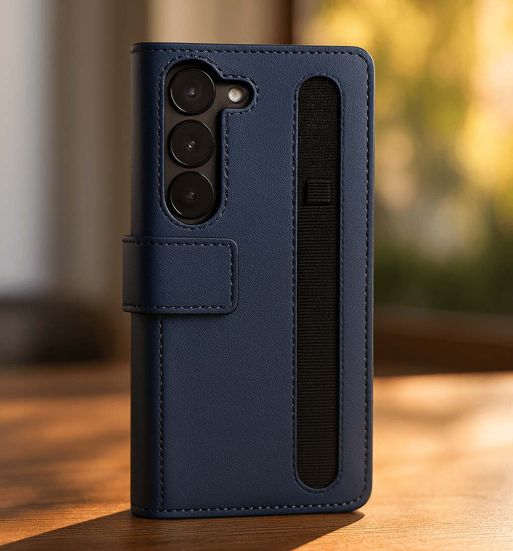 UrbanGrip Leather Folio Hand‑Strap Case - Zambeel