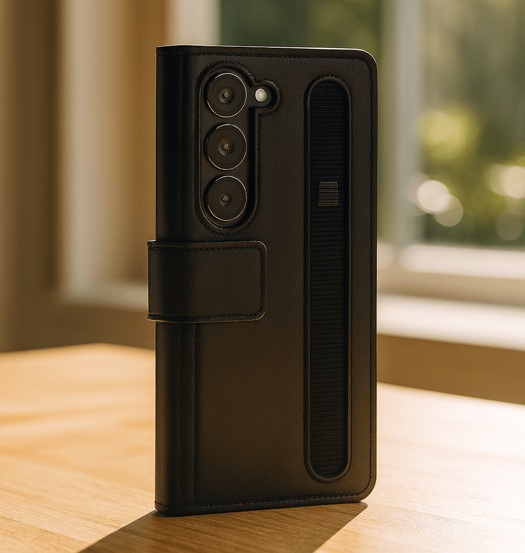 UrbanGrip Leather Folio Hand‑Strap Case - Zambeel