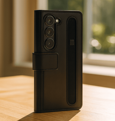 UrbanGrip Leather Folio Hand‑Strap Case - Zambeel