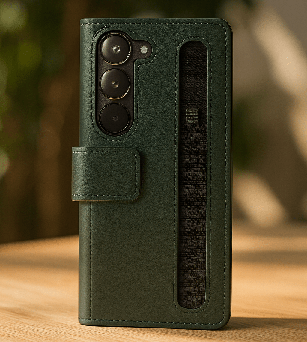 UrbanGrip Leather Folio Hand‑Strap Case - Zambeel