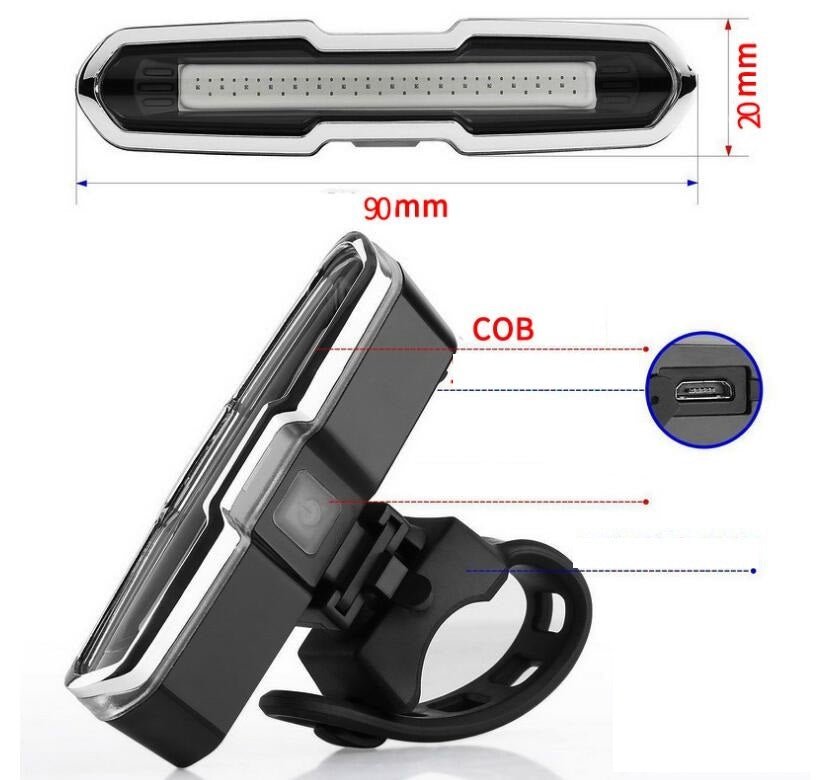 USB red and blue taillights mountain bike warning light - Zambeel