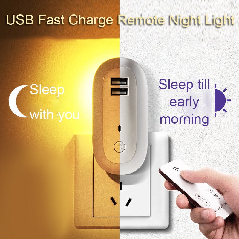 USB Remote Control Wall Lamp Timing Dimming Night Light Simple Bedroom Living Room Corridor LED Wall Lamp Socket - Zambeel