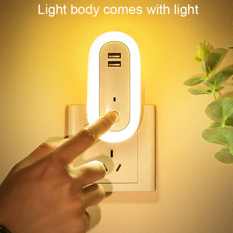 USB Remote Control Wall Lamp Timing Dimming Night Light Simple Bedroom Living Room Corridor LED Wall Lamp Socket - Zambeel