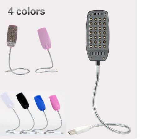USB Small Desk Lamp, Keyboard Light, USB Reading Light, Electroplating 28 Lights - Zambeel