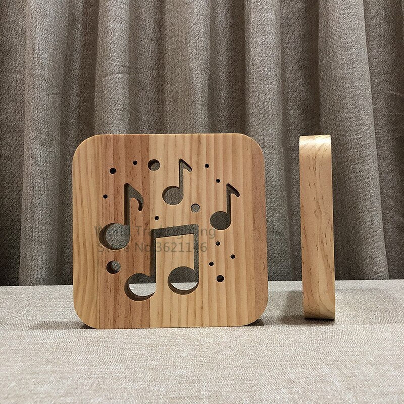 USB Warm Color 3D Wooden LED Atmosphere Light - Zambeel