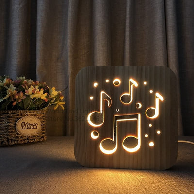 USB Warm Color 3D Wooden LED Atmosphere Light - Zambeel
