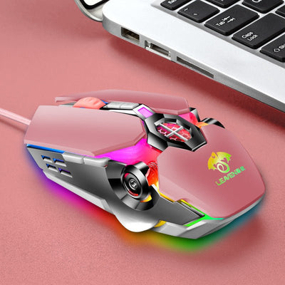 Usb Wired Computer Office Gaming Luminous Rgb Mechanical Mouse - Zambeel
