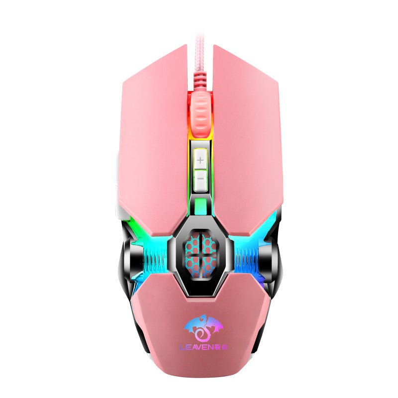 Usb Wired Computer Office Gaming Luminous Rgb Mechanical Mouse - Zambeel