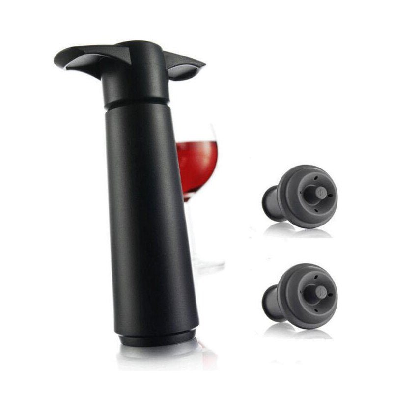 Vacuum Wine Bottle Stopper Vacuum Wine Stopper Wine Stopper Black Plastic One Two Plug - Zambeel