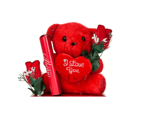 Valentine Teddy & Flower - Zambeel