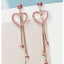 Valentine's Day Love Shining Zircon Long Fringe Earrings - Zambeel