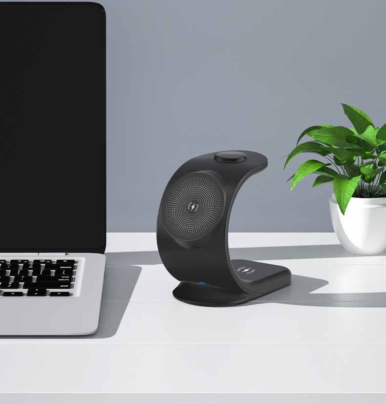 Vertical Three - in - one Magnetic Wireless Charger - Zambeel