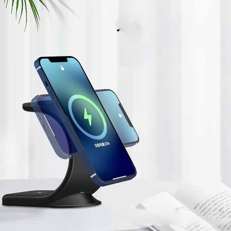 Vertical Three - in - one Magnetic Wireless Charger - Zambeel