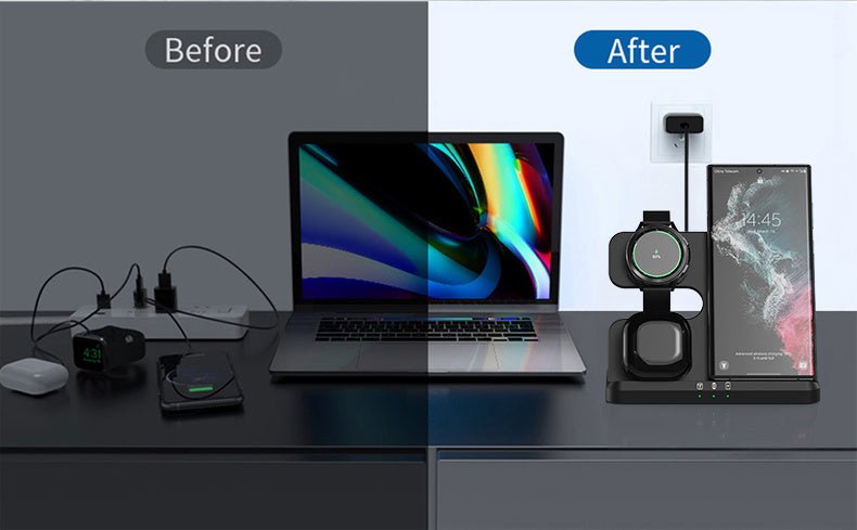 Vertical Wireless Charger Wireless Dock 3in1 Mobile Phone Headphone Charging Stand - Zambeel