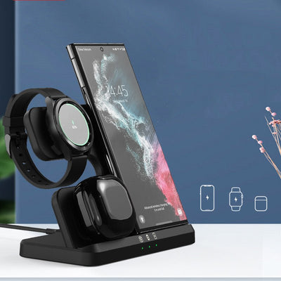 Vertical Wireless Charger Wireless Dock 3in1 Mobile Phone Headphone Charging Stand - Zambeel