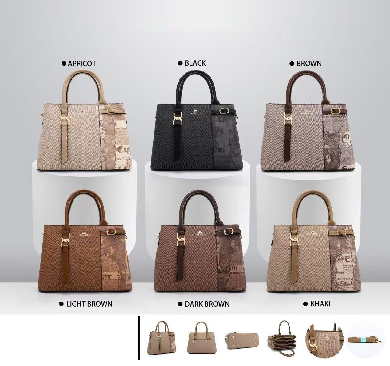 Vintage Print Panel Handbag - Zambeel